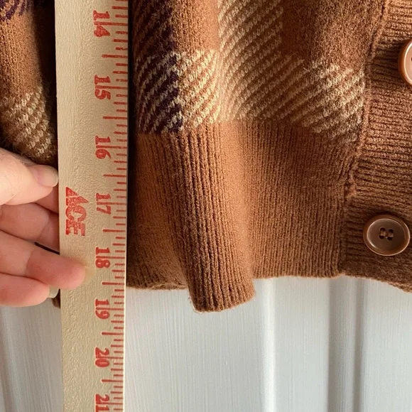 Witty Fox Plaid Button-Up Cardigan in Brown - Picture 5 of 6